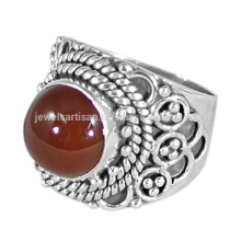 Piedra preciosa encantadora del ónix rojo con la plata esterlina 925 Anillo antiguo del diseñador Joyería del desgaste de Weddign